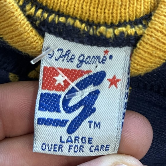 Vintage UCLA Bruins Sweater Mens Large Blue Yellow NCAA College Striped 90s - Picture 11 of 12